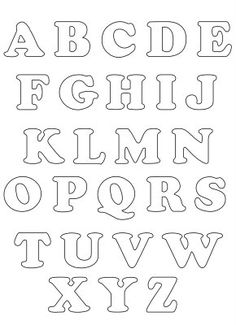 the alphabet is outlined in black and white, with letters that appear to be made out of