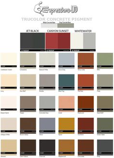 the color chart for an exterior project