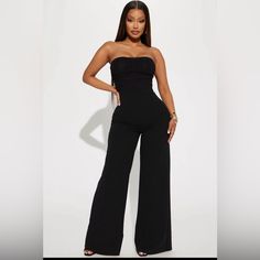 Fashion Nova Gift Of Love Jumpsuit In Black Graduation Jumpsuit Outfit, Turquoise Jumpsuit, Rose Jumpsuit, Black Pantsuit, Nice Rompers, Black Strapless Jumpsuit, Denim Short Jumpsuit, Fashion Nova Jumpsuit, Brown Jumpsuits