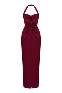 How To Style A Maxi Dress, Design Your Own Shoes, Cutout Midi Dress, Burgundy Midi Dress, Drape Maxi Dress, Designer Maxi Dress, Red Corset, Long Midi, Long Midi Dress