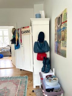 a room that has a bunch of things on the wall