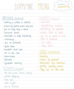 #dopamenu #dopamine #dopaminemenu #doomscrolling #menu #everythingshower #todolist #brainrot #healthyliving #hobbies Dopamine Menu Bullet Journal, Dopamine Menu Journal, Dopamine Menu Ideas Journal, Dopamenu Ideas, Dopamine Menu Template, Dopamine Journal, Dopamine Ideas, Dopamine List