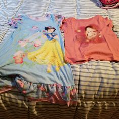 1 Brand New Star Wars Ray Shirt With Tags Still On It And One Disney Snow White Night Gown Both Size 7-8 Cute Character Print Top For Sleep, Cute Character Print Sleep Top, Cute Tops With Character Print For Sleep, Cute Sleep Top With Character Print, Pink Short Sleeve Top For Bedtime, Pink Disney Long Sleeve Sleepwear, Pink Character Print Sleepwear For Loungewear, Pink Cartoon Print Top For Bedtime, Cartoon Print Short Sleeve Tops For Pajama Party