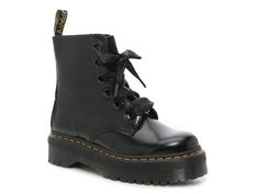 Dr Martens Platform, Shoes Dr Martens, Platform Combat Boots, Platform Boots Women, Womens Combat Boots, Dr Martens Black, Trending Boots, Combat Boot, Edgy Style