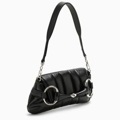 Small black leather shoulder bag from Gucci featuring two detachable top handles, an interlocking metal clamp closure, a quilted design and silver-tone metal hardware. Width 27 cm x Height 11,5 cm x Depth 5 cm Shoulder strap length I: 38 cm Shoulder strap length II: 46 cm Size Type: INTMaterial: LeatherSKU: 764339AACU1/N_GUC-1000_100 Our Products Are 100% Genuine. In All Cases We Stand By The Authenticity Of Every Product Sold On Our Site. Small Black Bag, Black Leather Shoulder Bag, Guccio Gucci, Gucci Horsebit, Gucci Gucci, Bottega Veneta Shoulder Bag, Louis Vuitton Shoulder Bag, Sneaker Wedge, Vuitton Bag