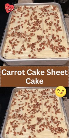 two pans filled with carrot cake next to each other