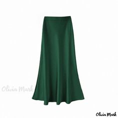 Olivia Mark - Body-Slimming Satin Pencil Skirt with Hip-Hugging Mermaid Hem Satin Pencil Skirt, Wrap Around Skirt, Satin Midi Skirt, Types Of Skirts, Olivia Mark, A Line Skirts, Color Block, Pencil Skirt, Midi Skirt