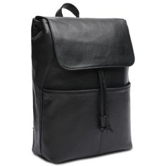 Designed with function in mind, the Backpack is stylish and roomy for carrying all of your work, school, or mom essentials! This bag fits most laptops, tablets, or notebooks up to 16” in the main compartment, secured with both a drawstring and magnetic closure to keep everything safe. Also great for traveling, this leather backpack features a hidden side zipper pocket for easy access to your documents, wallet, or phone. Evie black leather exterior Magnetic flap and leather drawstring closure Int Modern Bags For Everyday And Back To School, Modern Bags For Back To School, Modern Everyday Bags For Back To School, School Bags With Laptop Sleeve, Versatile Rectangular Backpack With Laptop Sleeve, Classic Travel Backpack With Laptop Sleeve, Everyday Back To School Bags With Laptop Sleeve, Versatile Laptop Bag For Everyday And Back To School, Versatile Back-to-school Laptop Bag