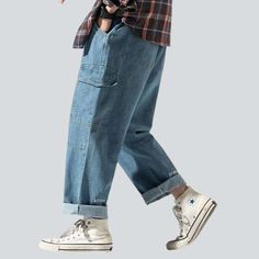 Introducing the 2023 Spring-Summer Collection's trendiest modern statement ââ‚?the Baggy Cargo Stonewashed Denim Pants! Showcasing a unique blend of modern fashion and nostalgic grunge. these mid-rise pants are sure to elevate any outfit. Crafted with premium quality denim. they promise durability and style. making them your next wardrobe staple.Distinctive Features: Grunge Elegance: Tap into the iconic '90s gritty movement with these effortlessly cool pants. Stonewashed Finish: Expertly crafted Cool Pants, Mid Waist Pants, Jean Pants, Edgy Look, Men Looks, Oversize Hoodie, Baggy Jeans, Modern Fashion, Denim Fashion