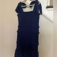 This Dress Is Super Cute And Perfect For Gamedays! It’s Never Been Worn! But The Material Is Nice And It Has A Super Flattering Fit! Green Ruffle Dress, Altard State Dresses, Crochet Halter Tops, Ruffle Mini Dress, Eyelet Dress, Altar'd State, Distressed Black Jeans, Mini Shift Dress, Navy Dress