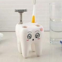 Dental Toothbrush Holder Lovely Cartoon Toothbrush Holder Sanitary Ware Dental Description: Product size :82*82*104MM Product weight: 66g (including 90g packaging) Product material :ABS Product color: white Environmental protection safety material: the original package of environmental protection ABS material, with impact resistance, heat resistance, low resistance,chemical resistance good performance Handy cleaning: the toothbrush holder with cute shape is vivid, easy to disassemble and easy to Cartoon Toothbrush, Cartoon Tooth, Electric Toothbrush Holder, Bathroom Tool, Toothbrush Holder Wall, Toothbrush And Toothpaste Holder, Sikat Gigi, Razor Holder, Cute Tooth