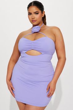 Available In Lavender And White. Mini Dress Halter V-Neck Cut Out 3D Flower Back Zipper Lining Stretch Shell: 82% Nylon 18% Spandex Imported | Blake Floral Mini Dress in Lavender size 2X by Fashion Nova Lavender Fashion, Date Night Fashion, Dress Lavender, Dresses Fashion Nova, Dress Halter, Fashion Nova Dresses, Floral Mini Dress, White Mini Dress, Summer 2023