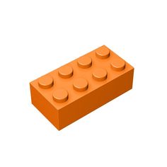 an orange lego block is shown on a white background