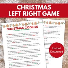 christmas left right game for kids to play on the computer or in printables