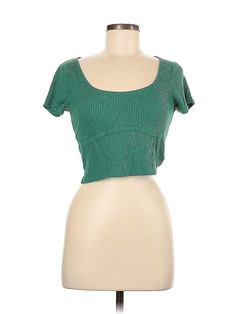 Assorted Brands Short Sleeve T Shirt Size: Small Tops - used. 78% RAYON, 18% POLYESTER, 4% SPANDEX | Short Sleeve T-Shirt: Green Tops - Size Small Fitted Green Cotton Short Sleeve Top, Green Fitted Short Sleeve Casual Top, Casual Fitted Green Short Sleeve Top, Fitted Green Short Sleeve Top, Fitted Green Short Sleeve Casual Top, Green Stretch Casual Short Sleeve Top, Green Relaxed Fit Short Sleeve Crop Top, Green Scoop Neck T-shirt, Casual Green Scoop Neck Crop Top