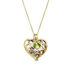 Personalize this Gold Heart Locket with interlocking heart design! Just add 1 - 5 birthstone floating charms that can be placed inside the heart locket. Rose Gold Locket, Heart Shaped Locket, Engraved Locket, Gold Heart Locket, Mother Necklace, Caged Necklace, Interlocking Hearts, Necklace Birthstone, Gold Locket