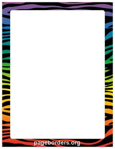 a colorful zebra print frame with the word page borders on it's bottom corner