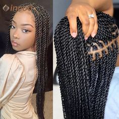 49189006409888|49189006475424 Faux Locs Wig, Senegalese Twist Style, Braided Wigs For Black Women, Senegalese Twist Braids, Full Lace Frontal, Full Lace Front Wigs, Lace Frontal Wigs, Box Braid Wig, Braided Wigs