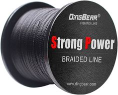 a spool of braiding wire with the words strong power in red on it