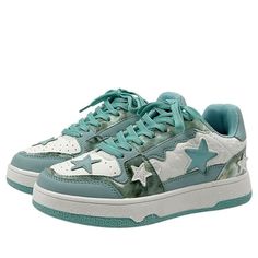 Star Sky Blue Sneakers Get ready to elevate your style with these Star Sky Blue Sneakers. These sneakers are not only stylish with their starry design, but also comfortable with their high-quality construction. Step out in these kawaii sneakers and turn heads while feeling confident and cute. Material: Vegan Leather Run small, please review the sizing information Sky Blue Sneakers, Kawaii Sneakers, Aesthetic Sneakers, Aesthetic Star, Summer Grunge, Star Child, Anime Lingerie, Dr Shoes, Artsy Outfit