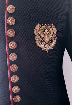 Black indowestern for men embellished with Hand work perfectly made to match with brides dress on Wedding Day,Sangeet or Reception.Also perfect attire for groomsmen to flaunt there style on the special day.COST INCLUDES TOP INDOWESTERN & LOWER Designer Bandhgala With Resham Embroidery For Festivals, Designer Bandhgala With Zari Work For Diwali, Designer Bandhgala With Resham Embroidery, Designer Bandhgala With Intricate Embroidery, Designer Bandhgala For Diwali With Traditional Drape, Designer Fitted Kurta With Motifs, Designer Traditional Wear With Intricate Embroidery, Designer Bandhgala With Zari Work, Groom's Bandhgala With Intricate Embroidery For Diwali