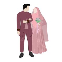 an illustration of a man and woman dressed in traditional garb standing next to each other