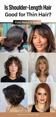 Wondering if shoulder-length hair is good for thin hair? Find out in my blog post! Also discover the best shoulder length haircuts for thin hair, including styles like long layered bob, textured bob, blunt cut with bangs, asymmetrical cut, shaggy bob, and more. Learn how these haircuts can add volume and texture, making your hair look fuller and more vibrant. Ready to explore classic and trending haircut ideas? Head to the blog now to find out if shoulder-length hair is right for your thin hair! Fine Thick Hair, Textured Haircut, Shaggy Bob