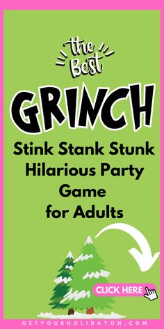 #play #party #games #partydecor #plan Grinch Party Games, Christmas Games For Adults Holiday Parties, Grinch Games, Winter Party Ideas, Elf Themed Christmas Party, Christmas Party Games For Groups, Stick Game, Christmas Party Games For Adults, Grinch Movie