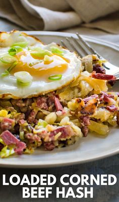 a plate of hash and eggs. Corned Beef Leftovers, Corned Beef Hash Recipe, Shredded Brussels Sprouts, Homemade Corned Beef, Hash Recipe, Corned Beef Hash, Shredded Brussel Sprouts, Beef Hash, Breakfast Hash