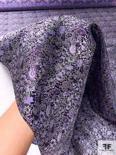 SKU: 15839 Content: 100% Silk Color: Purple / Lavender / Black Width: 40 inches Elegant Purple Silk Fabric, Formal Fitted Brocade Fabric, Elegant Brocade Fabric For Formal Occasions, Fitted Formal Brocade Fabric, Elegant Purple Fabric For Party, Purple Lavender, Silk Necktie, Fabric Gifts, Fashion Fabric