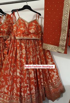 Rust Lehenga Choli for women ready to wear in usa, made to measure, pakistani lehnga choli, traditional, lengha with dupatta for women 1 l lehenga choli can be customized  all size available rust color banarasi lengha ghagara choli Heavy Lengha Choli, Rust Indian Outfit, Rust Colour Outfit, Banarasi Half Saree Lehenga, Lenhga Design For Women, Unstitched Blouse Sharara For Navratri, Diwali Embroidered Maxi Choli, Maxi Length Choli With Dupatta For Eid, Art Silk Palazzo Set With Unstitched Blouse