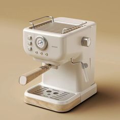 an espresso machine sitting on top of a table