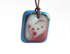 Polar Bear Necklace, arctic jewelry, mama bear necklace, white bear, polar bear jewelry, endangered Olive And Light Blue, Polar Bear Jewelry, Polar Bear Images, Mama Bear Necklace, Bear Jewelry, Cotton Cord Necklace, Bear Necklace, Arctic Animals, Ball Bracelet