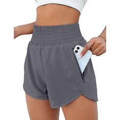 Season:Summer; Fabric:Polyester / Cotton Blend; Look After Me:Washable; Gender:Women's; Activity:Yoga,Pilates,Running,Fitness,Gym Workout; Clothing Type:Shorts; Elasticity:Micro-elastic; Occasion:Athletic,Casual,Athleisure; Fit Type:Loose Fit; Function:Comfy,Soft,Breathable,Quick Dry,Lightweight; Waistline:High Waist; Pattern:Solid Color; Design:Pocket,Basic,Zipper Pocket,with Phone Pocket; Sports Clothing Sub Category:Joggers,Gym Shorts,Workout Shorts,Yoga Shorts,Yoga Pants; Listing Date:07/12/2024; Hip:; Pants Length:; Waistline: Women's Sports Shorts, Womens Athletic Shorts, Yoga Pants With Pockets, Sporty Shorts, Sports Shorts Women, Running Shorts Women, Sports Activewear, Comfortable Style, Women's Sports