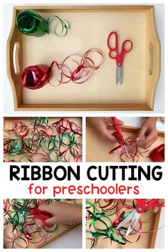 ribbon cutting for preschoolers is an easy and fun way to learn how to use scissors