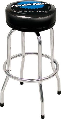 a black and chrome bar stool with the word detroit on it's backrest