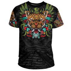 Mexico Jaguar Warrior Aztec T ShirtDescription Our Unisex T-shirt is made of a premium polyester blend, offering maximum comfort with a soft feel. It boasts an all-over print design created through a high-definition heat-dye application that ensures vibrant and long-lasting colors even after multiple washes. This T-shirt’s fabric is durable and resistant to wrinkles, shrinking, and mildew, ensuring its longevity. The thread line color is limited to black or white. Every T-shirt is custom printed Jaguar Warrior, Classic Casual Style, Style Crop Top, Feel It, Jaguar, High Definition, Unisex T Shirt, Wrinkles, Custom Print