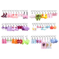 PRICES MAY VARY. The package includes 30 pairs of different clip on earrings, enough styles. Trendy Design: Handmade and unique non pierced earrings in line with the aesthetic. Aesthetic Weird Earrings: This funny cute non-pierced earring set includes funny water bottle earrings, gummy bear earrings, food earrings, dice earrings, cloud earrings, butterfly earrings, orange, egg, mushroom earrings, fruit food earrings, aesthetic earrings, duck earrings, milk tea earrings, daisy flower earrings, et Cheap Adjustable Hello Kitty Jewelry, Fun Earrings Greatergood, Cute Earrings Hanging, Chain Earrings For Kids, Kawaii Helix Earrings, Cheap Cute Earrings For Jewelry Making, Wierdcore Earrings, Caprisun Earrings, Trendy Clip On Earrings