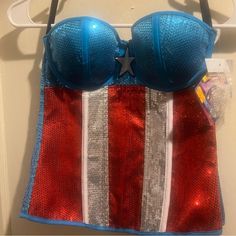 Super Cute Best For Busty Gals Blue Superhero Costume For Costume Party, Blue Themed Party Costumes, Themed Blue Party Costumes, Corset Halloween Costume, Corset Halloween Costumes, Calvin Klein Sports Bra, Playtex Bras, Velvet Bra, Super Woman