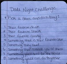 Date Night Challenge, Unique Date Night Ideas, Fun Relationship, Bf Goals, Day Date Ideas