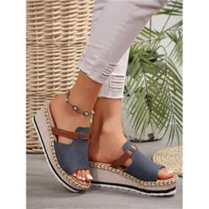 -Item Id 32602619 -Style: Vacation, Fashionable -Color: Blue -Toe: Open Toe -Heels: Wedges -Heel Height: Mid Heel -Upper Material: Pu Leather -Lining Material: Pu Leather -Insole Material: Pu Leather -Outsole Material: Polyfoam **Open To Offers!!!** **Bundle To Save More** **30% Off Bundles Of 2 Or More Items!!** ***Orders Go Out Within 5-10 Business Days!! Thank You For Your Patience!! Multiple Sizes And Colors Available In Most Styles Don't See Your Size Or Color Listed, Just Ask. Casual Blue Wedge Sandals For Summer, Blue Round Toe Platform Slippers For Spring, Casual Blue Platform Slippers With Round Toe, Comfortable Blue Wedge Sandals For Beach, Casual Blue Wedge Sandals For Vacation, Casual Blue Platform Slippers For Summer, Blue Synthetic Platform Slippers For Summer, Casual Blue Wedge Sandals For Spring, Blue Casual Platform Wedge Sandals