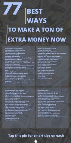 a poster with the words 7 best ways to make a ton of extra money now