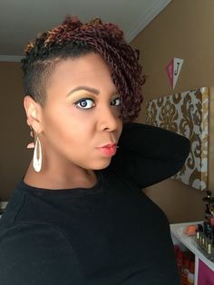 My Go To Protective Style | TJ Luvs Being Natural Hairstyles With Shaved Sides, Braids With Shaved Sides, Cabello Afro Natural, Crochet Hairstyles, Shaved Side Hairstyles, Shaved Hair Designs, Tapered Natural Hair, Natural Hair Cuts, Tapered Hair