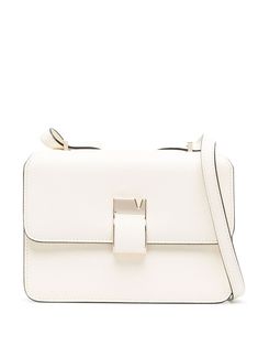 white calf leather silver-tone hardware adjustable shoulder strap foldover top with magnetic fastening internal slip pocket Small Crossbody Bag, Leather Silver, Small Crossbody, All Brands, Calf Leather, Crossbody Bag, Silver Tone, Shoulder Strap, Shoulder Bag