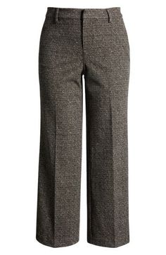 A work-wardrobe staple, these wide-leg pants are as comfortable as they are polished thanks to stretch-knit fabric in a classic herringbone pattern. 31" inseam Zip fly with hook-and-bar closure Front slant pockets; back welt pockets 73% polyester, 23% rayon, 4% spandex Machine wash, tumble dry Imported Tailored Herringbone Pants For Fall, Tailored Herringbone Pattern Pants For Fall, Fitted Herringbone Pants For Workwear, Classic Ankle-length Wide Leg Pants For Fall, Tailored Herringbone Bottoms For Fall, Tailored Herringbone Bottoms For Workwear, Classic Herringbone Pattern Bottoms For Workwear, Fitted Herringbone Workwear Bottoms, Wool Bottoms With Herringbone Pattern For Workwear