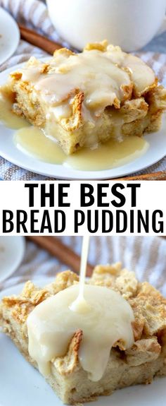 the best bread pudding recipe is made with only three ingredients and it's so good to eat