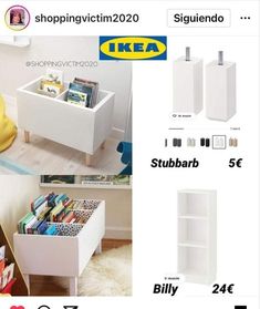 an advertisement for ikea showing the different items in their storage bins and shelves