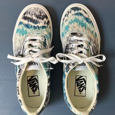 New Vans Doheny Psychedelic Tie Dye Blue Shoes Light Blue Low-top Vans Sneakers, Blue Ankle-high Sneakers For Spring, Light Blue Lace-up Vans Sneakers, Blue Sneakers With Speckled Midsole For Summer, Summer Blue Sneakers With Speckled Midsole, Dye Shoes, Tie Dye Shoes, Tie Dye Blue, New Vans