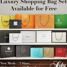 the luxury shopping bag set is available for free