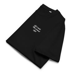 Embrace timeless style with our "Let's Make This Moment Last" embroidered t-shirt. Crafted from high-quality, soft cotton, this t-shirt offers a comfortable fit that's perfect for any occasion. The minimalist yet elegant embroidery on the front serves as a reminder to cherish every moment. Black Cotton T-shirt With Embroidered Logo, Black Embroidered Graphic Tee, Black Cotton Tops With Embroidered Logo, Black Embroidered T-shirt For Streetwear, Cotton T-shirt With Embroidered Text And Relaxed Fit, Cotton T-shirt With Embroidered Text, Crew Neck, Cotton T-shirt With Embroidered Graphics, Crew Neck, Cotton T-shirt With Embroidered Graphics, Classic Black Tops With Embroidered Logo